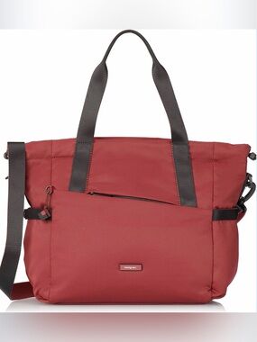 Hedgren Galactic Shoulder Bag Vineyard Wine Cherry red tote travel purse nylon